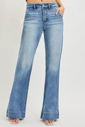 TUMMY CONTORL HIGH RISE WIDE FLARE JEANS WITH WIDE HEM